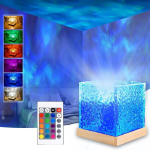 Žvaigždėto dangaus projektorius, ocean led polar light lempa, 3d naktinė lemputė su 16 rgb spalvų keitimu, akrilinė bangų lempa su nuotoliniu valdymu miegamajam, vakarėliui, žaidimams, barų dekoravimui