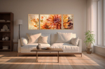 3 dalių gamtos sienų meno reprodukcija Huhu301, 140x50 cm