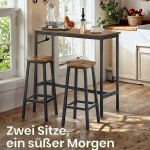 Baro staliuko komplektas, 40x100x90 cm, Ruda-Juoda, Baarilaua komplekt, VASAGLE LBT219B01, 40x100x90 cm, Pruun-Must