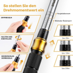 Vigrue dinamometrinis raktas dviračių rinkinys, 1/4 colio dinamometrinis raktas 5-25 Nm &plusmn;4% paklaidos tikslumas su prailginimo strypu, universali jungtis, magnetinė žvakės mova, antgaliai dviračiams ir motociklams