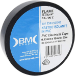 Irox bm esb1925nek03 izoliacinė juosta juoda 19 mm x 25 m x 0,15 mm pvc savaime užgęstanti iec rohs elektrai laidūs klijai 19 x 25 mm/m