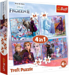 Trefl Tr34323 Kelionė į nežinią, Disney Frozen 2, nuo 35 iki 70 detalių, 4 rinkiniai, vaikams nuo 4 metų, dėlionės dėžutė, įvairiaspalvis