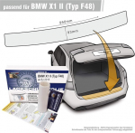 Lackschutzshop apsauginė plėvelė, skirta bmw x1 ii / 2 (tipas f48) kaip buferio apsauga / kra&scaron;to apsauga, skaidri | apsauginė plėvelė 150&micro;m su montavimo priedais