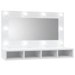 Veidrodinė spintelė su LED ap&scaron;vietimu, balta, 90x31,5x62cm CFE955981