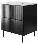 Praustuvės spintelė, stovinti, juoda FLOW 60 cm