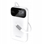 Atsarginis maitinimo &scaron;altinis ("Power Bank") Powerbank Dudao K31 10000 Mah 22.5w Pd su integruotu Usb-c kabeliu, baltas