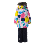Huppa Mergaičių žieminis komplektas RENELY 2, LIGHT PINK PATTERN/ NAVY