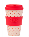 Termo puodelis QUY cup, 400 ml, Pois red