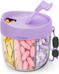 Ne&scaron;iojama tablečių dėžutė, 7 skyriai, violetinė