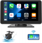 Belaidis automobilio ekranas 7&Prime; su galinio vaizdo kamera, GPS, Bluetooth