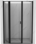 Mexen Mist atveriamos kairės pusės du&scaron;o durys 150 cm, juodas rėmas, juoda - 8A4-150-001-70-70-L, 150x200 cm