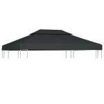 Vir&scaron;utinis pavėsinės uždangalas, antracito, 310 g/m&sup2;, 4x3m