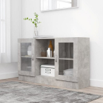 vidaXL Vitrininė spintelė, betono pilkos spalvos, 120x30,5x70cm, MDP