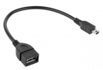 Jungtis OTG i&scaron; mini USB ki&scaron;tuko į USB Lizdą 20cm