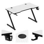 Huzaro Hero 2.5 white žaidimų stalas 120 cm &ndash; baltas, Carbon danga, ergonominis
