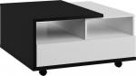 Kavos staliukas Meblocross Hybrid Hyb-11 2SK, juodas/baltas