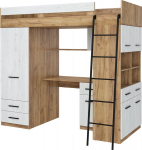 Dviauk&scaron;tė lova Meblocross Level P, 90x200 cm, ruda/balta