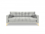 Trivietė sofa Cosmopolitan Design Bali, &scaron;viesiai pilka/auksinės spalvos