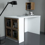 Ra&scaron;omasis stalas Kalune Design 845 (I), baltas/rudas