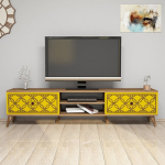 TV staliukas Kalune Design 845, 180 cm, rudas/geltonas