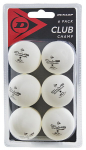 Stalo teniso kamuoliukai Dunlop Club Champ, 6vnt, balti