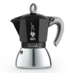 Itali&scaron;kas kavos virimo aparatas - BIALETTI - NEW MOKA INDUCTION - 6 puodeliai - 0,28 L - Juoda / Sidabrinė