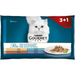 Gourmet Perle &scaron;lapias kačių maistas su kalakutiena, tunu, antiena ir ėriena, 4x85 g