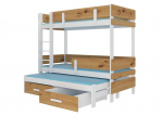Dviauk&scaron;tė lova ADRK Furniture Etapo 90x200cm, ruda/balta