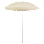 Lauko skėtis su plieniniu stulpu vidaXL, 180 cm, rudas
