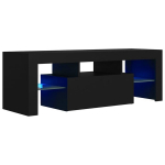 Televizoriaus spintelė su LED ap&scaron;vietimu, 120x35x40 cm, juoda