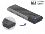 Delock i&scaron;orinis USB Type-C&trade; Combo korpusas, skirtas M.2 NVMe PCIe arba SATA SSD &ndash; be įrankių