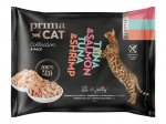 PrimaCat Tuno ir la&scaron;i&scaron;os /Tuno ir krevečių filė drebučiuose, 4 x 50 g