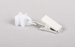 Plastikinė slankiojanti kilputė su metaliniu segtuku aliuminio profiliams U-PROFILIS, D-PROFILIS, ASPEN -PROFILIS, UNIVERSAL-PROFILIS, balta 30 vnt.