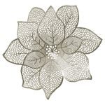 Aukso spalvos skylėtas stalo padėkliukas Flower 44cm