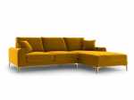Mink&scaron;tas kampas Mazzini Sofas Madara, veliūras, geltonas/auksinės spalvos
