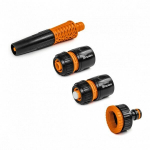 4 dalių laistymo priedų rinkinys 1/2" žarnoms Bradas BLACK LINE