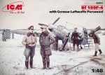 Klijuojamas Modelis ICM 48804 Bf 109F-4 with German Luftwaffe Personnel 1/48