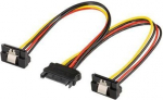 Y tipo maitinimo laidas, 1x Sata į 2x 90&deg; Sata, 0.2 m