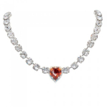 Kaklo papuo&scaron;alas moterims Diamond Sky Saint Valentine II Red Magma su Swarovski kristalais DS00N097