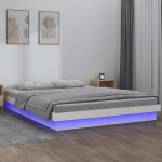 Lovos rėmas su led, baltas, 120x190cm, mediena, dvivietis