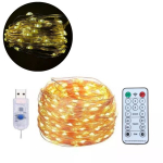 USB LED lempos virvelė 10m su nuotolinio valdymo pulteliu