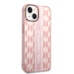 Karl Lagerfeld Monogram Vertical Stripe skirtas iPhone 14 Plus, rožinis