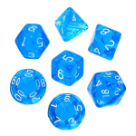Kauliukai Rebel RPG Dice Set, Crystal, Mėlyni