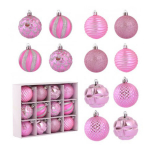 ECarla kalėdiniai žaisliukai - rožiniai- 12 vnt.