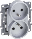 Legrand Niloe Selection dvigubas elektros lizdas, aliuminio spalvos
