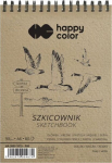A6 eskizų blokas su spirale, baltas, 90g, 80 lapų, Happy Color
