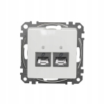 Schneider Sedna Design Rj45 Cat. 6 Stp balta dviguba kompiuterinė rozetė