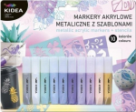 Kidea Metaliniai Flomasteriai su &Scaron;ablonais, 10 Vnt. (mam10kska)
