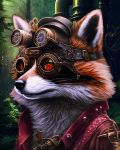 Deimantinė mozaika su rėmeliu TM Varvikas Steampunk racoon LG330e 40x50 cm