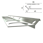 Laiptų pakopos profilis Renoplast V2 dervos grindys, profilis 200cm, ruda